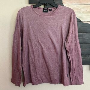 BOSS Hugo Boss Men's Regular Fit Long-Sleeve Crewneck Shirt Maroon Heather
